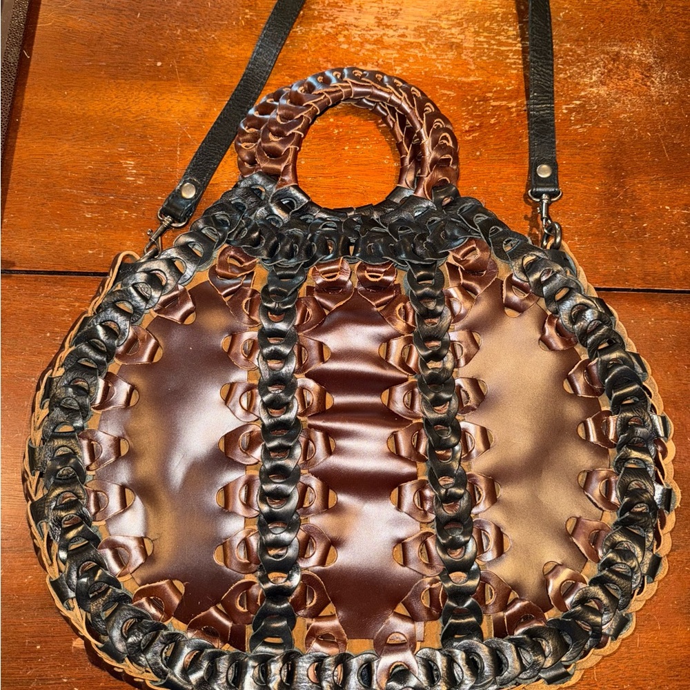 Patricia Nash Handwoven Leather Circle Tote